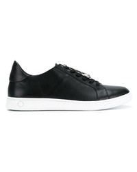 schwarze Leder niedrige Sneakers von Versus