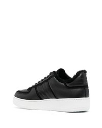 schwarze Leder niedrige Sneakers von Baldinini