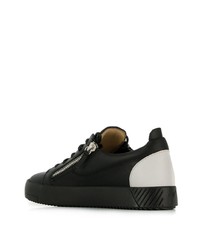 schwarze Leder niedrige Sneakers von Giuseppe Zanotti