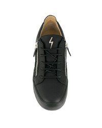 schwarze Leder niedrige Sneakers von Giuseppe Zanotti