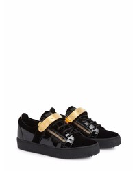 schwarze Leder niedrige Sneakers von Giuseppe Zanotti