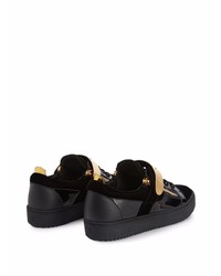 schwarze Leder niedrige Sneakers von Giuseppe Zanotti