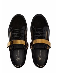 schwarze Leder niedrige Sneakers von Giuseppe Zanotti