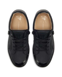 schwarze Leder niedrige Sneakers von Giuseppe Zanotti