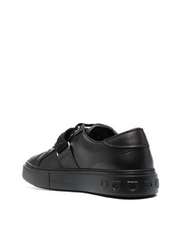 schwarze Leder niedrige Sneakers von Salvatore Ferragamo