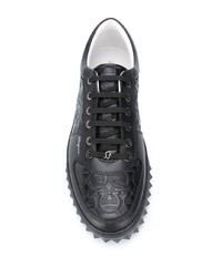 schwarze Leder niedrige Sneakers von Salvatore Ferragamo