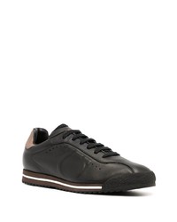 schwarze Leder niedrige Sneakers von Salvatore Ferragamo