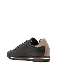 schwarze Leder niedrige Sneakers von Salvatore Ferragamo