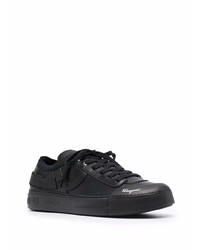 schwarze Leder niedrige Sneakers von Salvatore Ferragamo