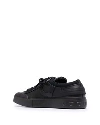 schwarze Leder niedrige Sneakers von Salvatore Ferragamo