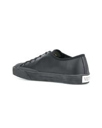 schwarze Leder niedrige Sneakers von Valentino