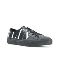 schwarze Leder niedrige Sneakers von Valentino