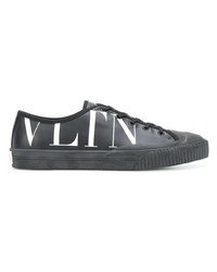 schwarze Leder niedrige Sneakers von Valentino