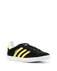 schwarze Leder niedrige Sneakers von adidas