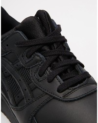 schwarze Leder niedrige Sneakers von Asics