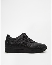 schwarze Leder niedrige Sneakers von Asics