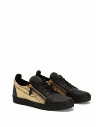 schwarze Leder niedrige Sneakers von Giuseppe Zanotti