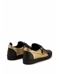 schwarze Leder niedrige Sneakers von Giuseppe Zanotti