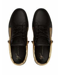 schwarze Leder niedrige Sneakers von Giuseppe Zanotti