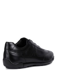 schwarze Leder niedrige Sneakers von Geox