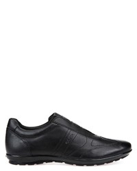 schwarze Leder niedrige Sneakers von Geox