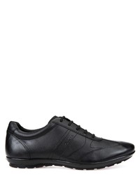 schwarze Leder niedrige Sneakers von Geox