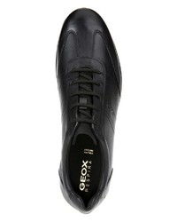 schwarze Leder niedrige Sneakers von Geox