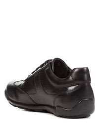 schwarze Leder niedrige Sneakers von Geox