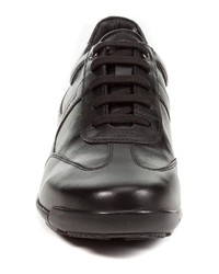 schwarze Leder niedrige Sneakers von Geox