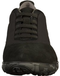 schwarze Leder niedrige Sneakers von Geox