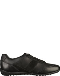 schwarze Leder niedrige Sneakers von Geox