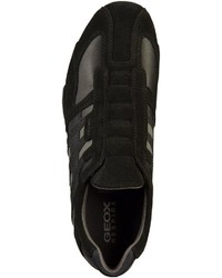 schwarze Leder niedrige Sneakers von Geox