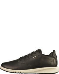 schwarze Leder niedrige Sneakers von Geox