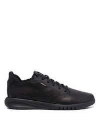 schwarze Leder niedrige Sneakers von Geox