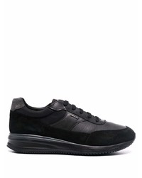 schwarze Leder niedrige Sneakers von Geox