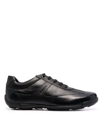 schwarze Leder niedrige Sneakers von Geox