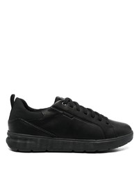 schwarze Leder niedrige Sneakers von Geox