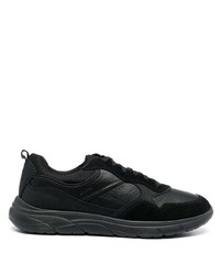 schwarze Leder niedrige Sneakers von Geox