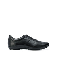 schwarze Leder niedrige Sneakers von Geox