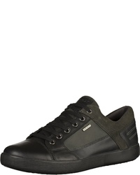 schwarze Leder niedrige Sneakers von Geox