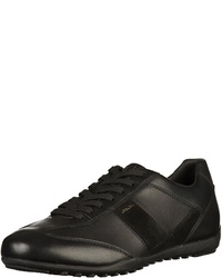 schwarze Leder niedrige Sneakers von Geox