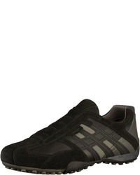 schwarze Leder niedrige Sneakers von Geox