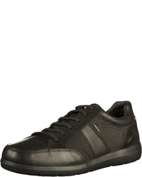 schwarze Leder niedrige Sneakers von Geox