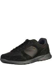 schwarze Leder niedrige Sneakers von Geox