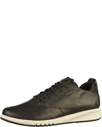 schwarze Leder niedrige Sneakers von Geox