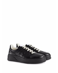 schwarze Leder niedrige Sneakers von Gucci