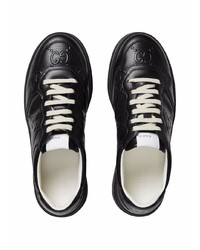 schwarze Leder niedrige Sneakers von Gucci