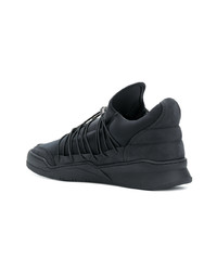 schwarze Leder niedrige Sneakers von Filling Pieces