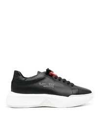 schwarze Leder niedrige Sneakers von Giuliano Galiano