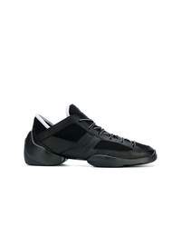 schwarze Leder niedrige Sneakers von Giuseppe Zanotti Design